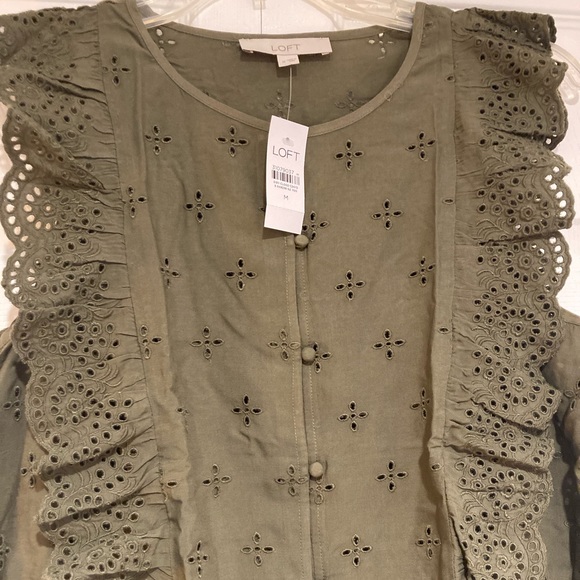 Loft Eyelet Peplum Shell - Picture 7 of 10